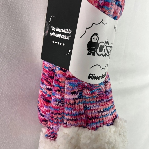 The Comfy Sleeper Sock Multicolor Slipper Socks cozy warm socks 6-10 NWT - Picture 5 of 10